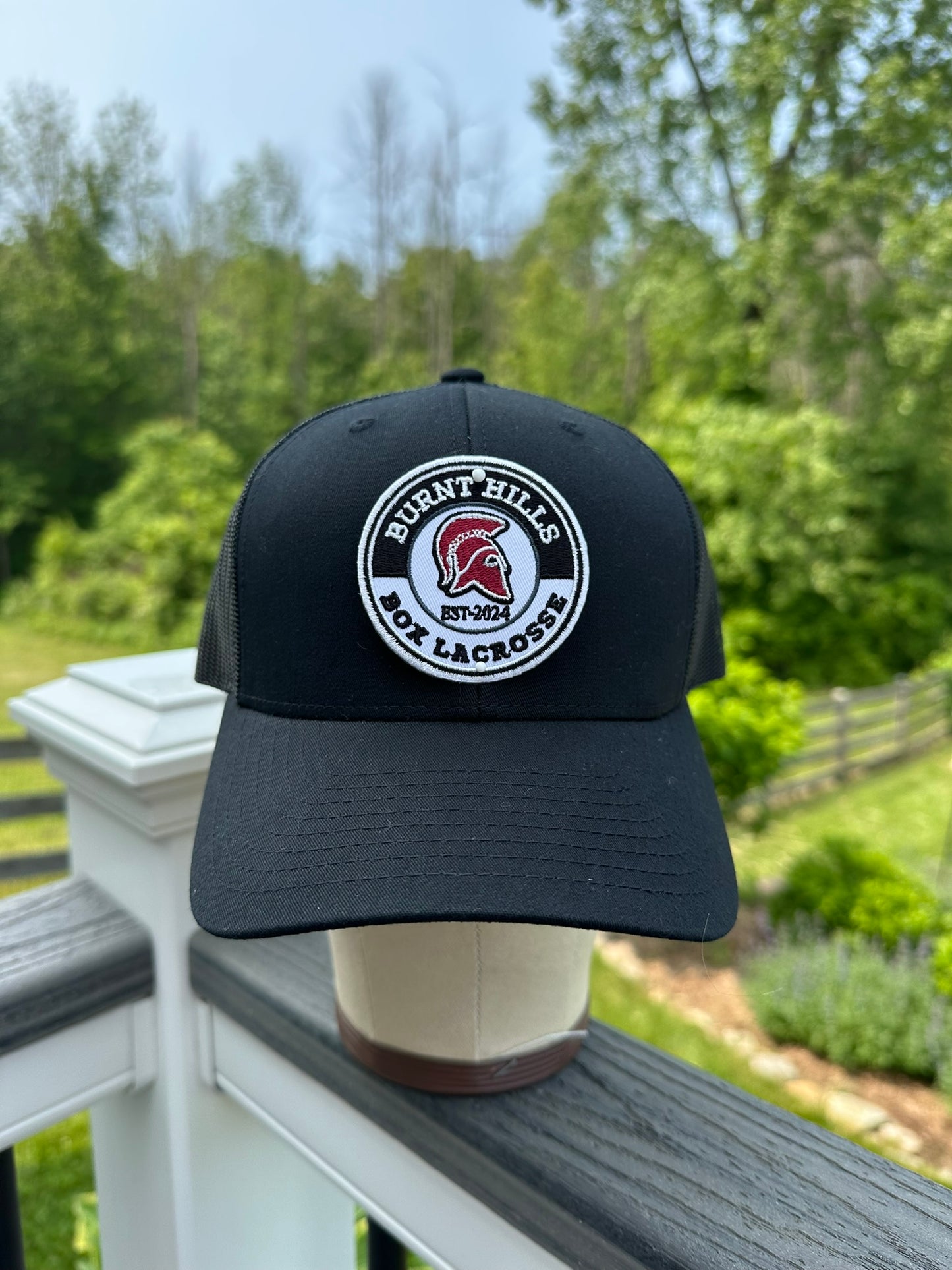 Black Structured Box Lax Hat
