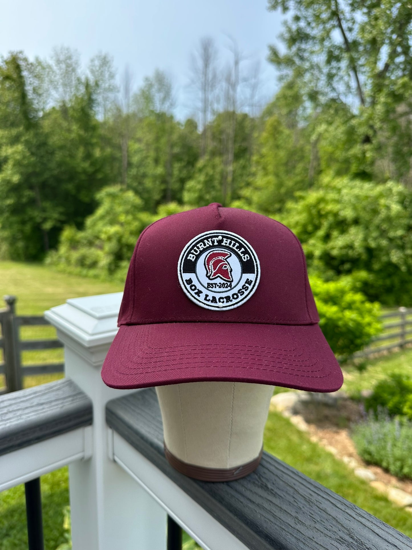 Classic Fit Maroon Box Lax Hat