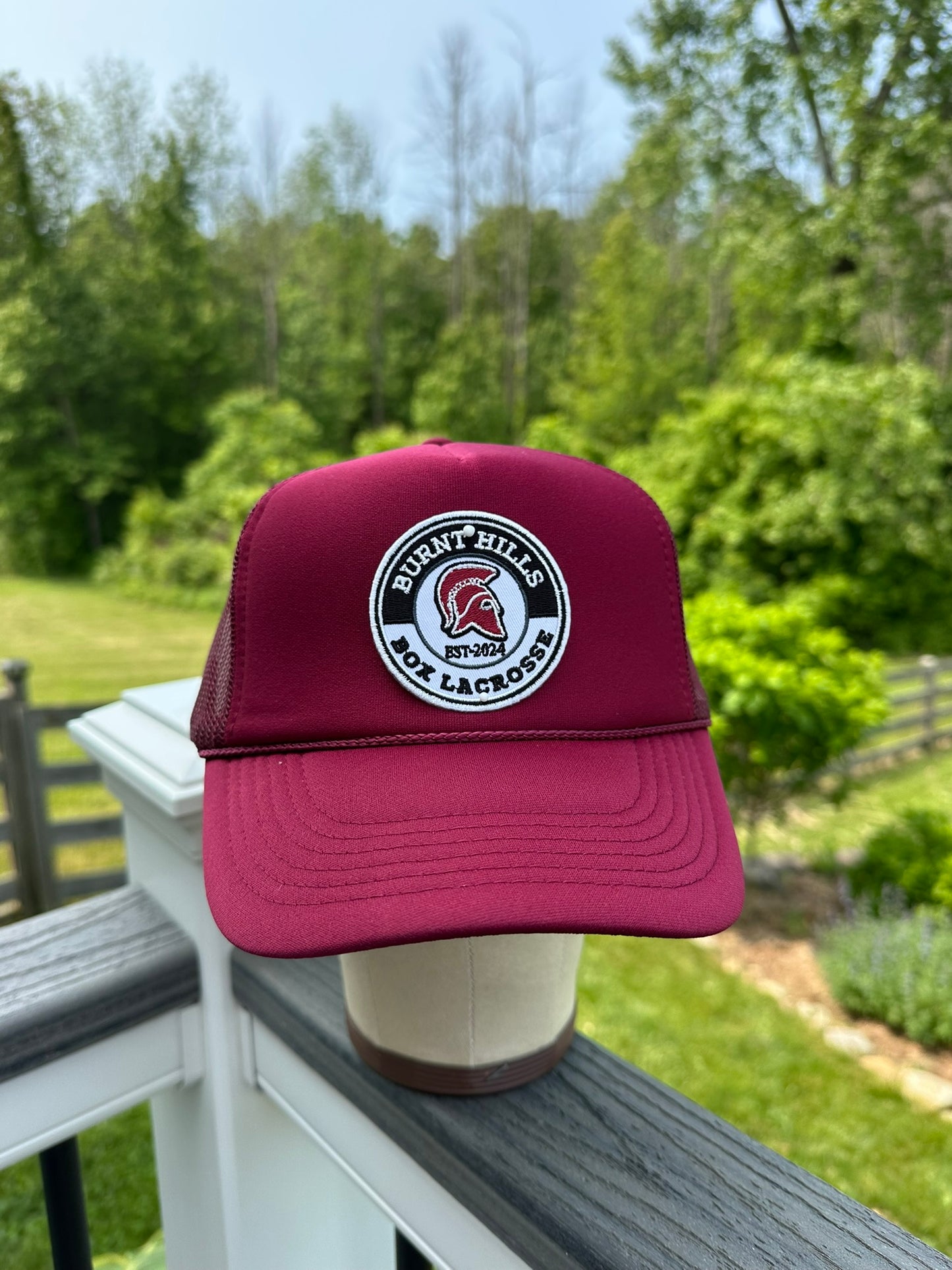 Maroon Box Lax Trucker Hat