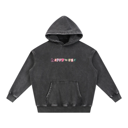 Good Day to be Happy Wash Fleece Oversize Hoodie