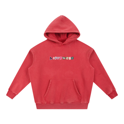 Good Day to be Happy Wash Fleece Oversize Hoodie
