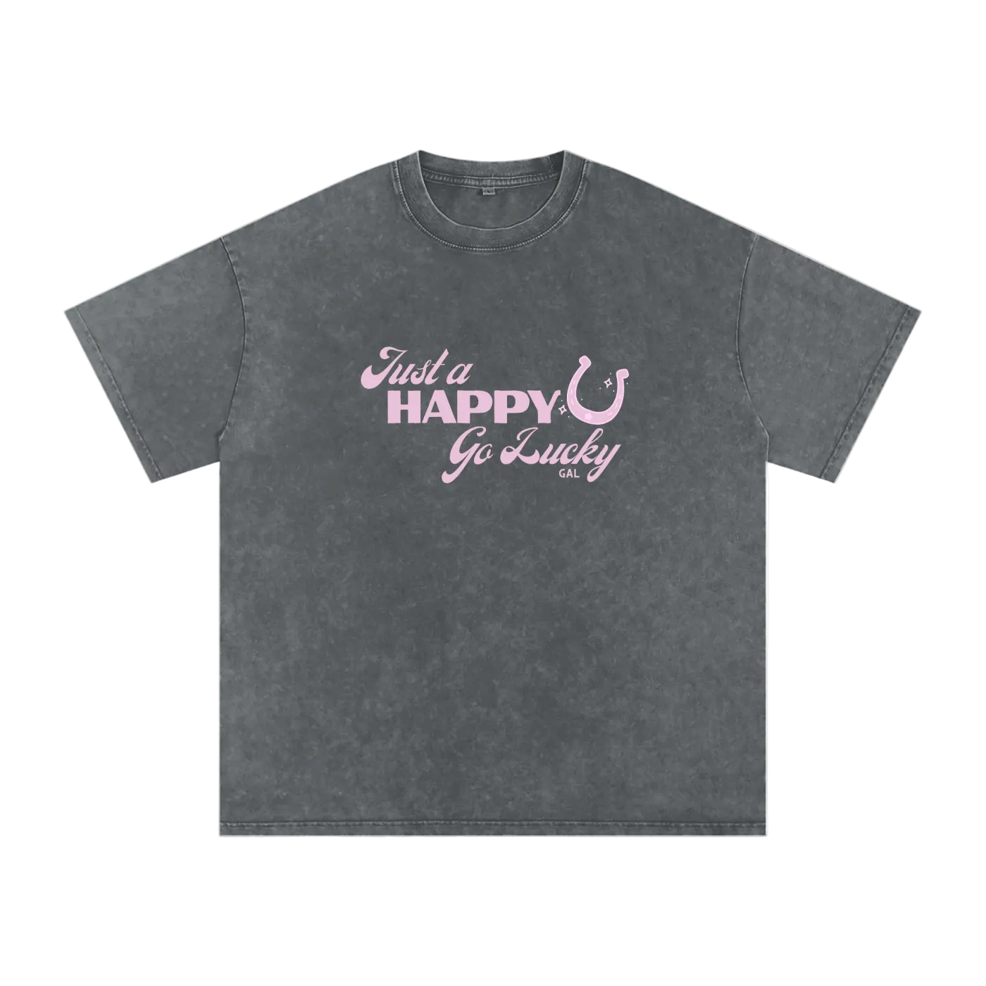 Happy Go Lucky Washed Oversized Cotton T-Shirt