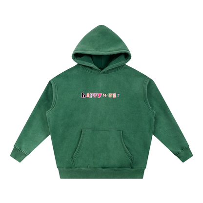 Good Day to be Happy Wash Fleece Oversize Hoodie