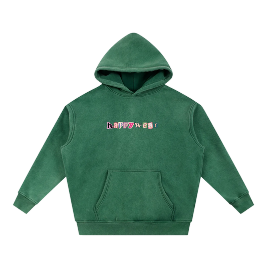 Good Day to be Happy Wash Fleece Oversize Hoodie