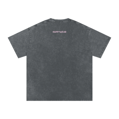 Happy Go Lucky Washed Oversized Cotton T-Shirt