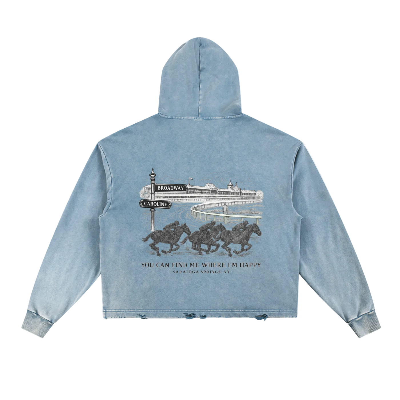 Happy Saratoga Cropped Hoodie