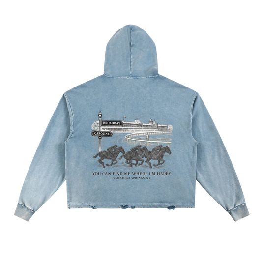 Happy Saratoga Cropped Hoodie