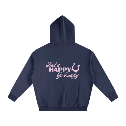 Happy Go Lucky Oversize Fleeced Hoodie